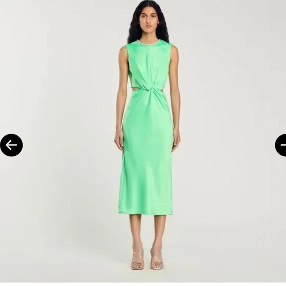 Sandro | Dresses | Sandro Midi Dress With Twist | Poshmark